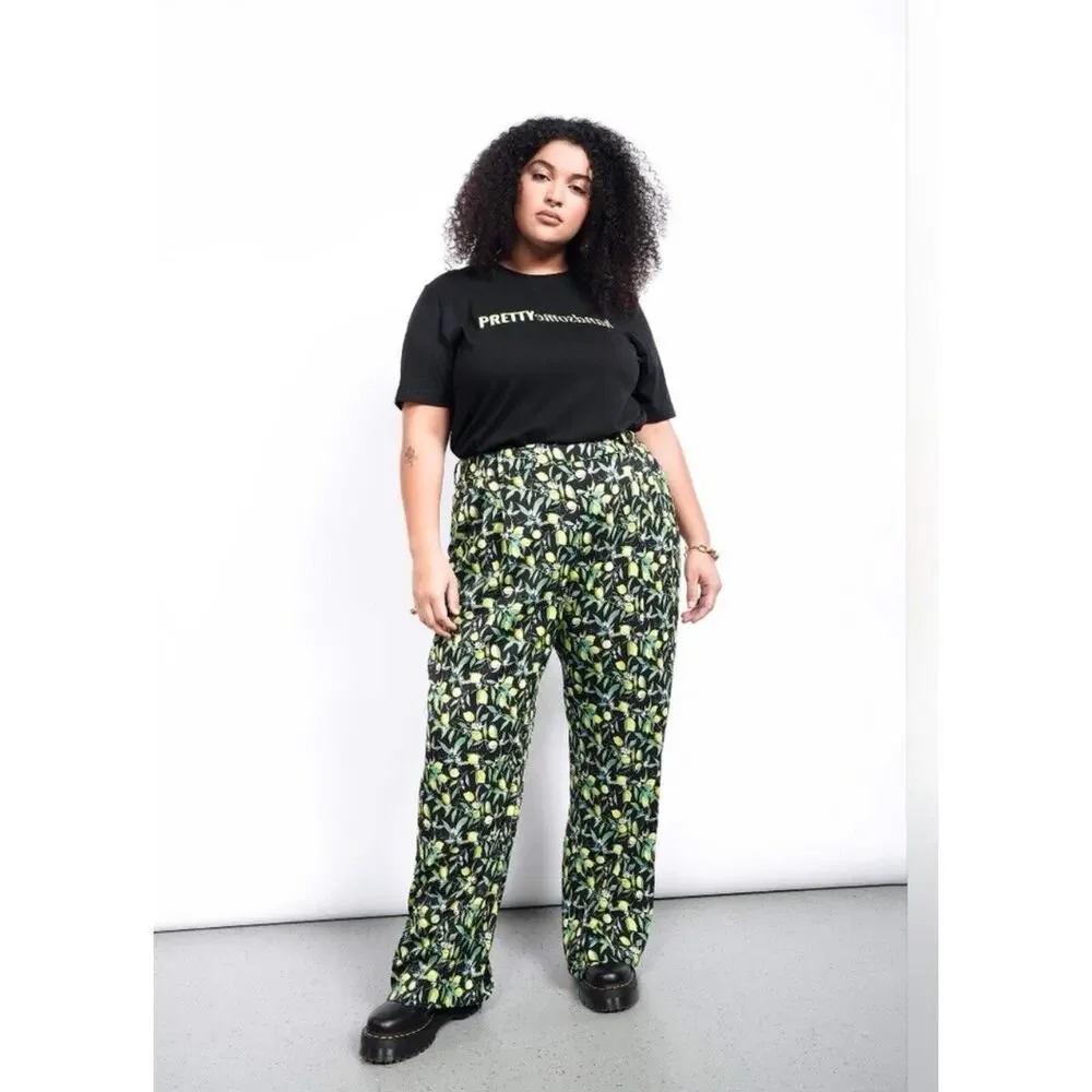 WildFang THE EMPOWER WIDE LEG LEMON TROUSER SIZE 6 NWT - Picture 1 of 11